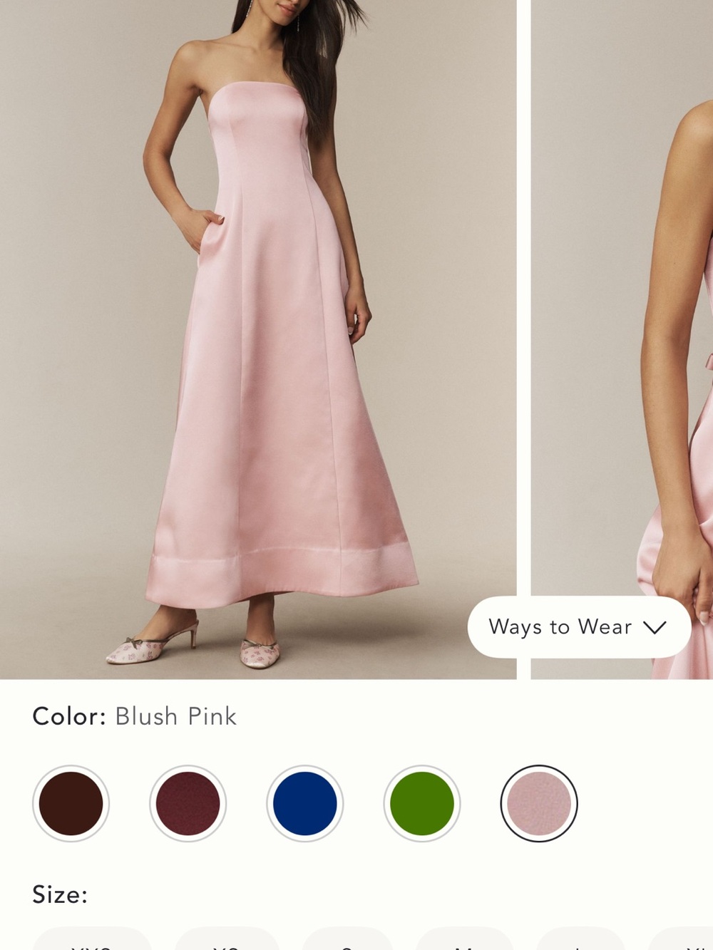 Anthropologie Mare Mare Piper Strapless Blush Pink A-Line Dress